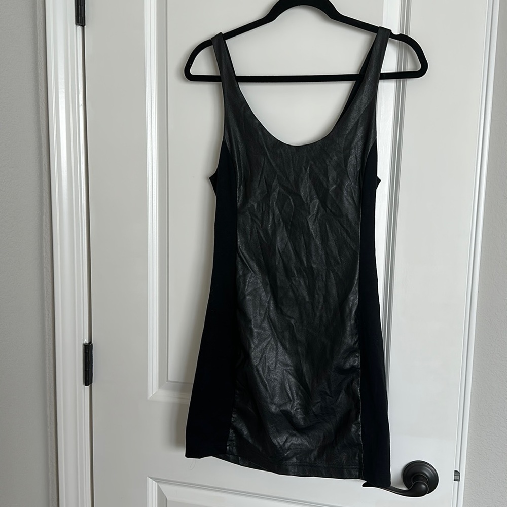 Free people black vegan leather dress